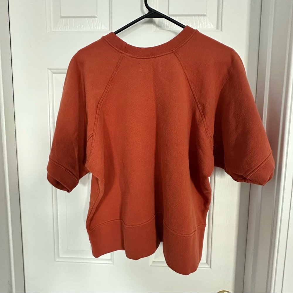 imogene + willie women’s Burnt Orange short sleeve bolt sweatshirt large NWT - Picture 2 of 10